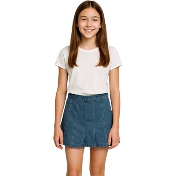 Lelis Dresses & Skirts - Lelis Demin Pleat Detail Side Zip Mini Skirt NEW WITH TAGS
